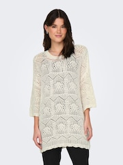 ONLY White Relaxed Fit Crochet Beach Dress - Image 2 of 8