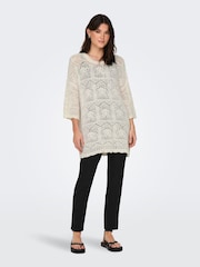 ONLY White Relaxed Fit Crochet Beach Dress - Image 3 of 8