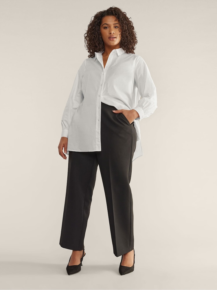 Evans 100% Cotton Poplin Chalk White Demin Shirt - Image 2 of 5