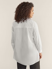 Evans 100% Cotton Poplin Chalk White Demin Shirt - Image 5 of 5