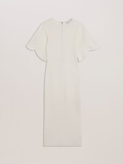 Ted Baker Cream Raelea Rib Engineered Bodycon Midi Dress - Image 4 of 6