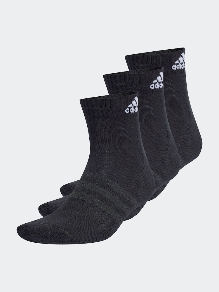 Черный/белый - Набор из 3 пар спортивных носков с мягкой подошвой adidas - Изображение 1 из 4