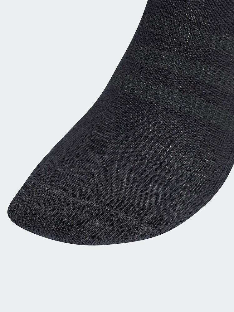 adidas Black/White Cushioned Sportswear Ankle Socks 3 Pack - Image 3 of 4