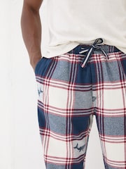 FatFace Blue Shelter Check Pyjama Bottoms - Image 5 of 6