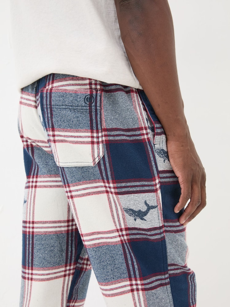 FatFace Blue Shelter Check Pyjama Bottoms - Image 6 of 6