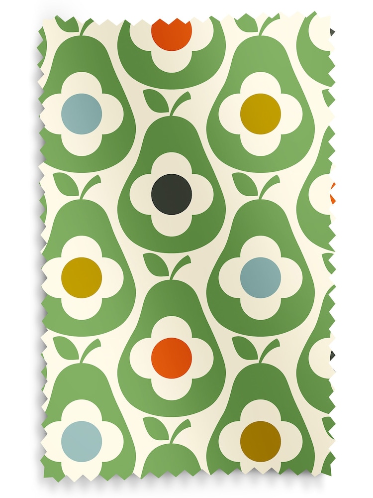 Orla Kiely Green Multi Pear Made to Measure 100% Cotton Roman Blinds - Image 6 of 6
