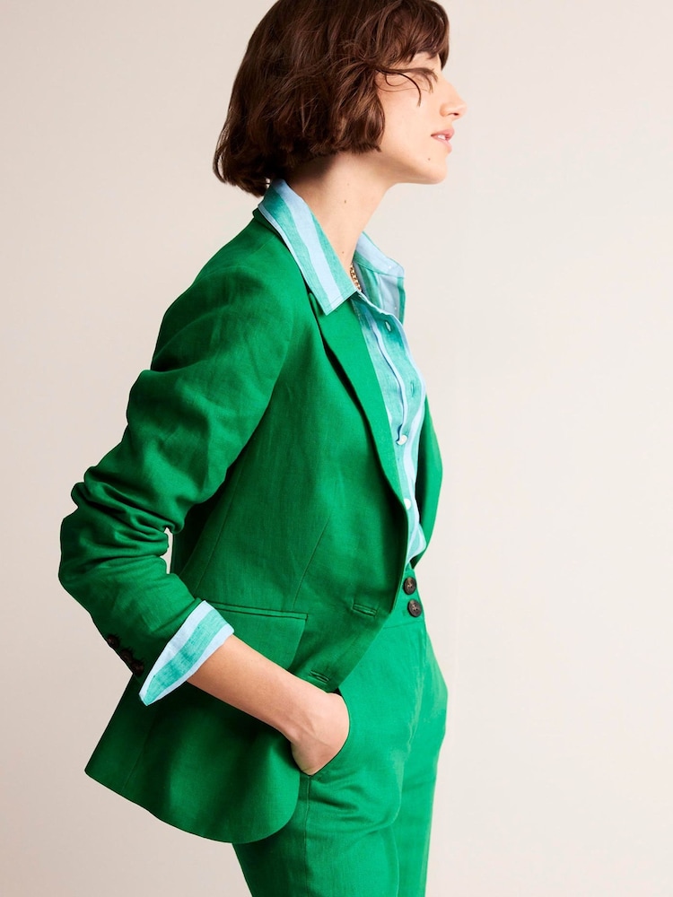 Boden Green Marylebone 100% Linen Blazer - Image 1 of 5 Boden Green Marylebone 100% Linen Blazer - Image 1 of 5