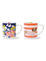 Joules Bright Side 2 Stackable Ceramic Mugs 2 Designs - Image 1 of 4