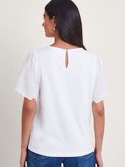 Monsoon Tatianna Verziertes T-Shirt, Weiß - Bild 2 von 5