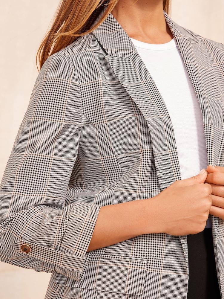 Friends Like These Grey Petite Edge To Edge Blazer - Image 2 of 4 Friends Like These Grey Petite Edge To Edge Blazer - Image 2 of 4