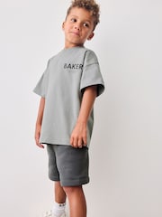 Baker by Ted Baker Oversized 100% Cotton T-Shirt and Sweat Shorts Set - Image 2 of 9