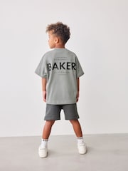 Baker by Ted Baker Oversized 100% Cotton T-Shirt and Sweat Shorts Set - Image 3 of 9