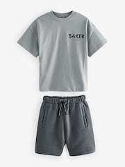 Baker by Ted Baker Oversized 100% Cotton T-Shirt and Sweat Shorts Set - Image 5 of 9