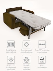 Jay-Be Brushed Twill Hunter Green Brushed Deco Snuggle Sofa Bed - Image 3 of 6