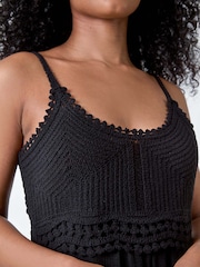Roman Black Crochet Bodice Cotton Maxi Dress - Image 5 of 5