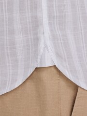 Raging Bull Grey Short Sleeve Multi Stripe Linen Look Shirt - Image 6 of 8