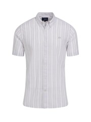 Raging Bull Grey Short Sleeve Multi Stripe Linen Look Shirt - Image 7 of 8