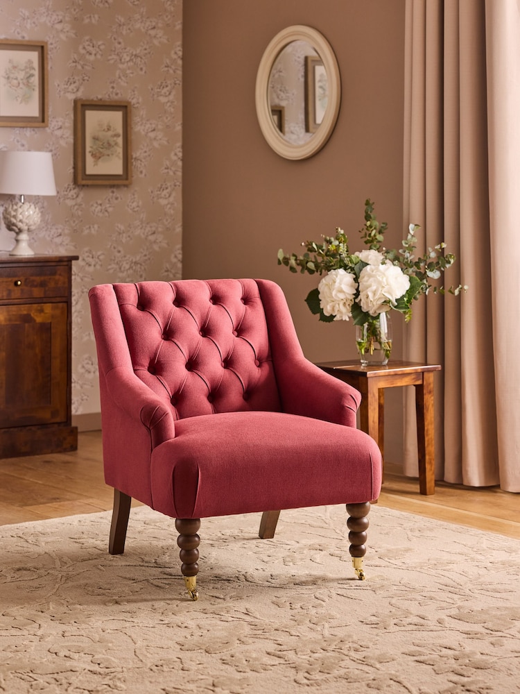 Laura Ashley Launton Rosewood Red Ropsley Accent Chair - Image 2 of 8