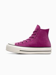Converse Purple Suede Chuck Taylor All Star Lift Trainers - Image 2 of 9