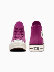 Converse Purple Suede Chuck Taylor All Star Lift Trainers - Image 3 of 9