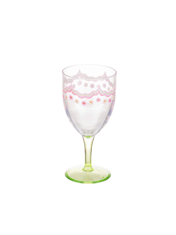 Cath Kidston Set of 6 Green Strawberry Shatter Resistant Wine Glasses - Image 6 of 6