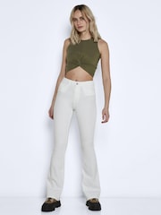 NOISY MAY White High Waist Flared Jeans - Image 3 of 5