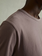 Reiss Opal Grey Melrose Cotton Crew Neck T-Shirt - Image 4 of 6