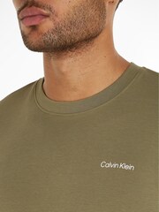 Calvin Klein Green 100% Cotton Micro Logo Interlock T-Shirt - Image 3 of 5