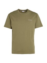 Calvin Klein Green 100% Cotton Micro Logo Interlock T-Shirt - Image 4 of 5