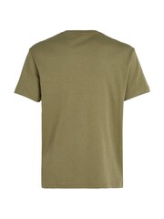 Calvin Klein Green 100% Cotton Micro Logo Interlock T-Shirt - Image 5 of 5