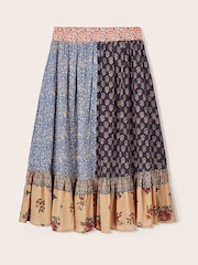East Loran Patch Print Floral Crinkle Cotton Maxi Skirt - Imagen 6 de 6