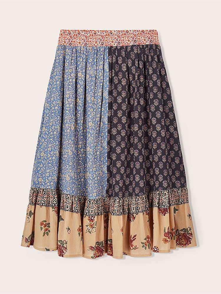 East Loran Patch Print Floral Crinkle Cotton Maxi Skirt - Imagen 6 de 6