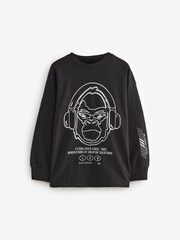 Navy Blue Neon Rudloph Short Sleeve Christmas 100% Cotton T-Shirt (3-16yrs) - Image 1 of 3