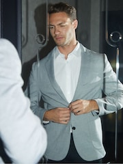 Threadbare Grey Luxe Jersey Single Breasted Blazer - Image 5 of 8
