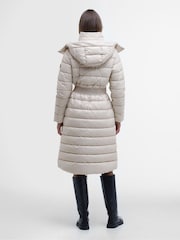 Barbour® International Cream Aisha Longline Hooded Puffer Coat - Image 2 of 7