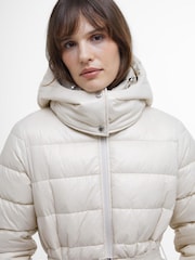 Barbour® International Cream Aisha Longline Hooded Puffer Coat - Image 5 of 7