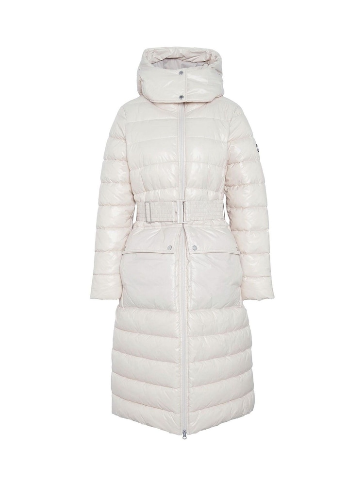 Barbour® International Cream Aisha Longline Hooded Puffer Coat - Image 7 of 7