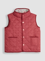 JoJo Maman Bébé Pink Reversible Quilted Gilet - Image 2 of 6