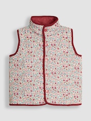 JoJo Maman Bébé Pink Reversible Quilted Gilet - Image 4 of 6
