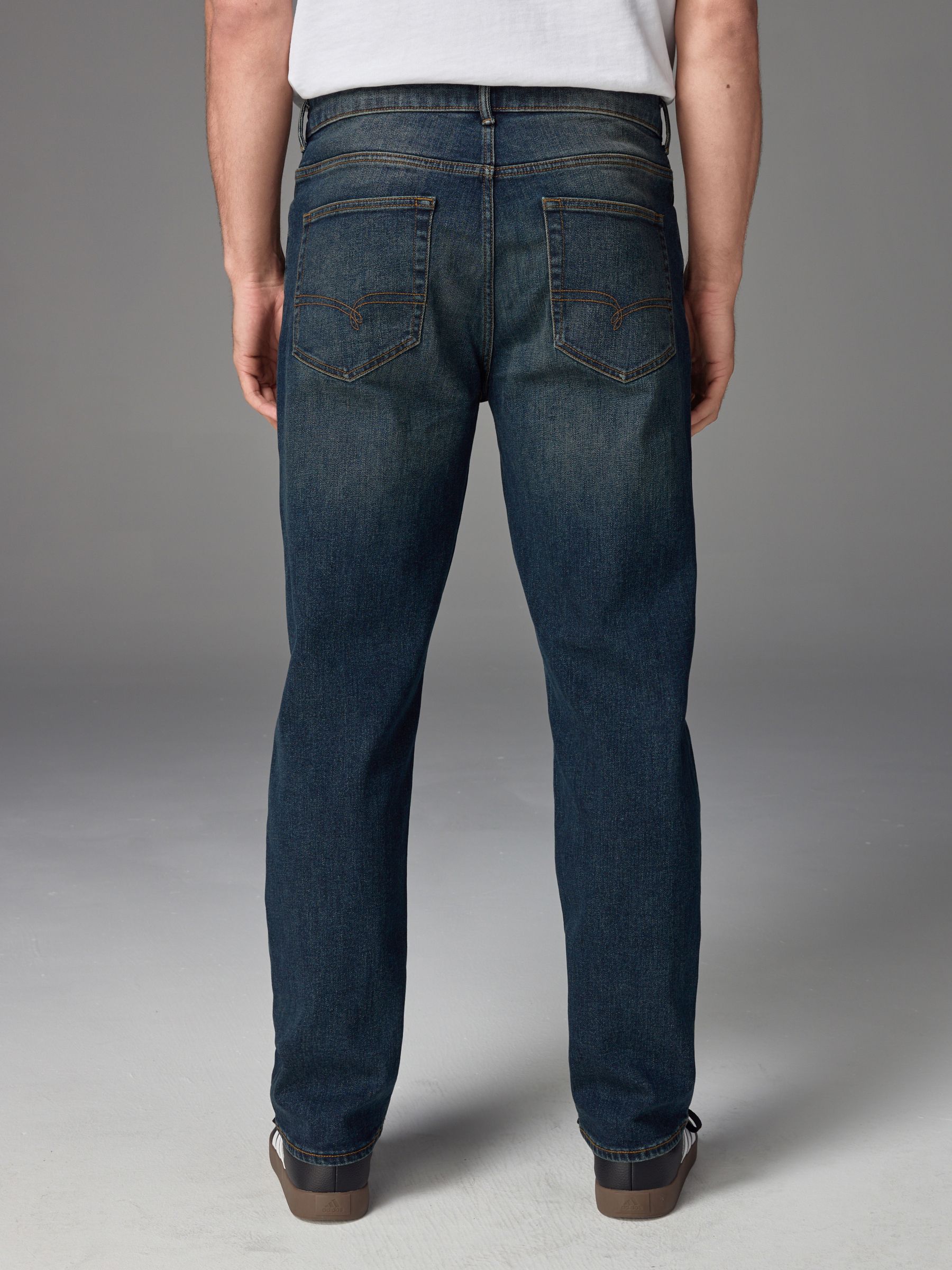 Buy Blue Dark Vintage Straight Fit Vintage Wash Denim Jeans from