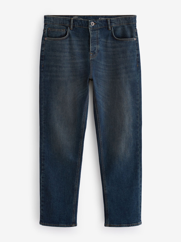 Blue Dark Vintage Straight Fit Vintage Wash Denim Jeans - Image 7 of 11