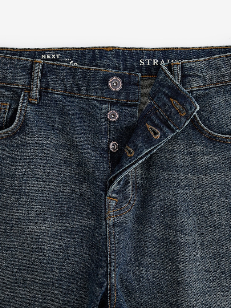 Blue Dark Vintage Straight Fit Vintage Wash Denim Jeans - Image 8 of 11
