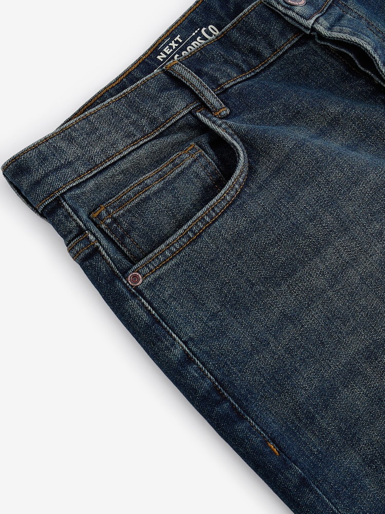 Blue Dark Vintage Straight Fit Vintage Wash Denim Jeans - Image 9 of 11