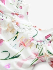 Baker by Ted Baker Floral Frill Collar White Swimsuit - Image 3 of 5
