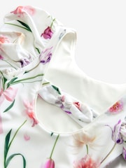 Baker by Ted Baker Floral Frill Collar White Swimsuit - Image 4 of 5