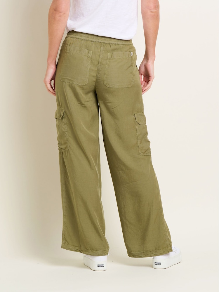 Brakeburn Green Wide Leg Side Pocket Trousers - Image 2 of 4