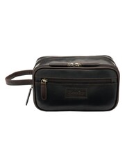 Loake Leather Brown Washbag - Image 2 of 3