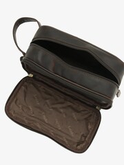 Loake Leather Brown Washbag - Image 3 of 3