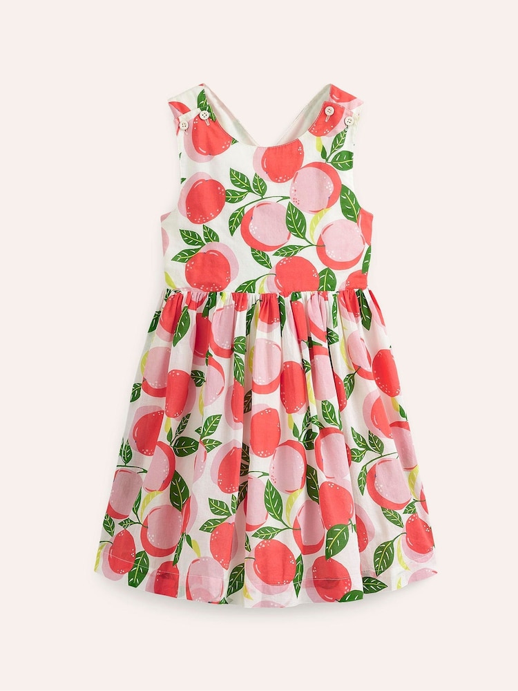 Boden Orange 100% Cotton Peach Cross-Back Dress - Image 1 of 4
