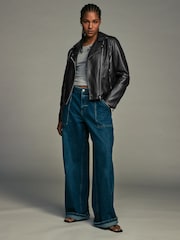 Black Faux Leather Fuller Bust Jacket - Image 2 of 9